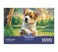 Welsh Corgi 1000-piece Premium Paper Jigsaw Puzzle Corgi in Grass Challenging Puzzle Enthusiasts Adults Cognitive Development Brain Teaser Solo Play Indoor Game 52x38cm/1000pcs