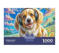 Welsh Corgi 1000 Piece Premium Paper Jigsaw Puzzle Sustainable Corgi with Headphones Unique Christmas Birthday Gift Family Adults & Kids Eco-Friendly Home Decoration 52x38cm/1000pcs