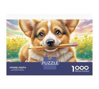 Welsh Corgi 1000 Piece Puzzles Corgi in Grassy Meadow Jigsaw Puzzle For Adults Kids Brain Development Classic Educational 52x38cm/1000pcs