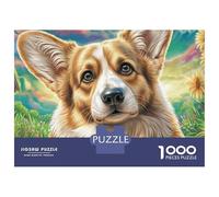 Welsh Corgi 1000 Piece Sturdy Paper Board Cheerful Corgi Face Jigsaw Puzzles for Teens Digital Detox Home Decor Recycled Cardboard Limited Edition 70x50cm/1000pcs