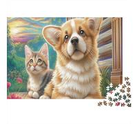 Welsh Corgi 1000 Piece Thick Cardboard Diy Jigsaw Puzzle Kids Beginners Fun Challenging Game Stress Relief Gift Idea 38x26cm/1000pcs