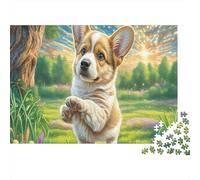 Welsh Corgi 1000 Pieces Extra-thick Cardboard Jigsaw Puzzle Kids Beginners Decompression Game Wall Decoration 38x26cm/1000pcs