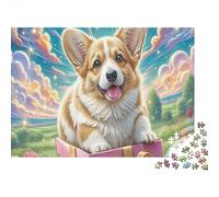 Welsh Corgi 1000 Pieces Extra-thick Cardboard Jigsaw Puzzle Kids Beginners Decompression Game Wall Decoration 70x50cm/1000pcs