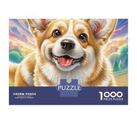 Welsh Corgi 1000 Pieces Thick Board Close-up Corgi Portrait Puzzle Gifts for Adults Lettered Back Pieces Indoor Activity Full Size Poster Premium Quality 52x38cm/1000pcs