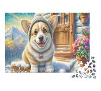 Welsh Corgi 1000Pieces JigsawPuzzlesCorgi Hat ForAdult Challenging LargePiecePuzzles Age12+byth Challenging The Impossible Difficult Game Fun, Challenging 38x26cm/1000pcs