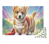 Welsh Corgi 1000Pieces JigsawPuzzlesCorgi Red Cape ForAdult Challenging LargePiecePuzzles Age12+byth Challenging The Impossible Difficult Game Uncover The Puzzle 52x38cm/1000pcs