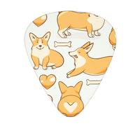 Welsh Corgi,12 Pcs Guitar Pick,3 Different Thickness Plectrums for Acoustic Guitar Bass Ukulele (0.46mm 0.96mm 0.71mm)