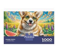 Welsh Corgi Adult Jigsaws Corgi in Golden Sunlight 1000 Piece Colourful Challenging & Brainteasing Fun Activity for Rainy Days 70x50cm/1000pcs