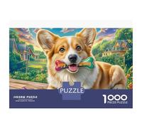 Welsh Corgi Adult Jigsaws Happy Corgi 1000 Pcs The Impossible Challenge Brain Development Suitable for Decompression 38x26cm/1000pcs
