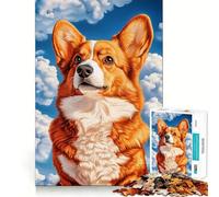Welsh Corgi Against Blue Sky 1000 Piece Teenager Puzzles Mental Focus Game Precision Cut Smooth Edges Christmas Stocking Stuffer Game (50x75cm)