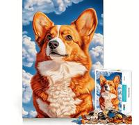 Welsh Corgi Against Blue Sky Jigsaw Puzzle 1000 Recall Fun Play Advanced Laser Cutting Tech Holiday Indoor Entertainment Toy (38x26cm)