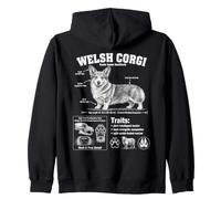 Welsh Corgi Breed Info Dog Anatomy Science Diagram Zip Hoodie