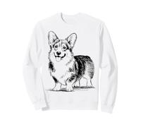 Welsh Corgi Cardigan Art Dog Lover Minimal Line Drawing Sweatshirt