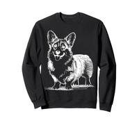 Welsh Corgi Cardigan Art Dog Lover Minimal Line Drawing Sweatshirt