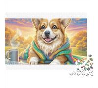 Welsh Corgi Colourful Corgi in Hiking Gear 1000 Pcs Adult Jigsaws Beautiful Decoration Puzzle Brain Development 70x50cm/1000pcs