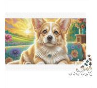 Welsh Corgi Colourful Corgi in Sunrise 1000 Pcs Jigsaws for Adults The Impossible Challenge Fun Present 52x38cm/1000pcs