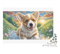 Welsh Corgi Colourful Playful Corgi in Vibrant Landscape 1000 Pieces Jigsaw Puzzles for Adults Fun Activity for Rainy Days 52x38cm/1000pcs