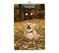 Welsh Corgi Dog Smile A4 Size Clipboard Funny Aesthetic Working Studying Letter Standard Clip Board 12.5×8.5 in Hardboard for School Classroom Kids Writing Drawing