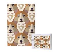 Welsh Corgi Head Pattern,1000 Pieces Wooden Jigsaw Family Game Jigsaw Puzzles for Adults Teens