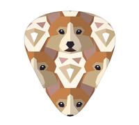 Welsh Corgi Head Pattern,12 Pcs Guitar Pick,3 Different Thickness Plectrums for Acoustic Guitar Bass Ukulele (0.46mm 0.96mm 0.71mm)