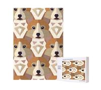Welsh Corgi Head Pattern,300 Pieces Wooden Jigsaw Family Game Jigsaw Puzzles for Adults Teens