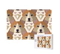 Welsh Corgi Head Pattern,300 Pieces Wooden Jigsaw Family Game Jigsaw Puzzles for Adults Teens Home Decor