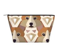 Welsh Corgi Head Pattern, Toiletry Pouch Makeup Bag Cosmetic Bag Portable Travel Toiletry Bag