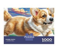 Welsh Corgi Jigsaw Puzzle 1000 Pieces Playful Corgi Portraits Premium Paper Jigsaw for Focus Training, Calm Relaxation And Family Leisure 52x38cm/1000pcs