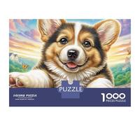 Welsh Corgi Jigsaw Puzzle 1000 Pieces Playful Corgi Portraits Premium Paper Puzzle for Stress Relief, Focus Training And Family Leisure Time 38x26cm/1000pcs