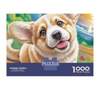Welsh Corgi Jigsaw Puzzle 1000 Pieces Vibrant Corgi Art Premium Paper Jigsaw for Focus Training, Calm Relaxation And Family Leisure 70x50cm/1000pcs
