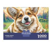 Welsh Corgi Jigsaw Puzzle 1000 Pieces Vibrant Corgi Art Premium Paper Jigsaw for Focus Training, Calm Relaxation And Family Leisure 70x50cm/1000pcs