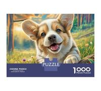Welsh Corgi Jigsaw Puzzle 1000 Pieces Vibrant Corgi Art Premium Paper Jigsaw for Focus Training, Calm Relaxation And Family Leisure 70x50cm/1000pcs