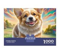 Welsh Corgi Jigsaw Puzzle 1000 Pieces Vibrant Corgi Art Premium Paper Puzzle for Stress Relief, Focus Training And Family Leisure Time 70x50cm/1000pcs