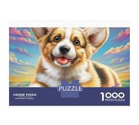 Welsh Corgi Jigsaw Puzzle Corgi in Sunset Sky 1000 Pc Adults And Children Classic Educational Games Brain Development 52x38cm/1000pcs