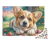 Welsh Corgi Jigsaw Puzzles 1000 Pieces Puzzles for Adults Lively Pet Challenging Puzzles Puzzle Game for The Whole for Women Gifts for Men 38x26cm/1000pcs