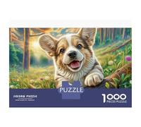 Welsh Corgi Jigsaw Puzzles Corgi Waving Hello 1000Pc For Adults & Kids Brain Development Fun Brainteasing Rainy Days 52x38cm/1000pcs