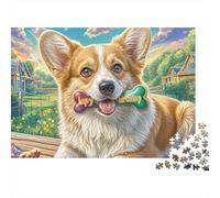 Welsh Corgi Jigsaw Puzzles for Adults 1000 Pieces Puzzles Lively Pet Family Puzzle Game Challenge High Difficulty for The Whole for Women, Gifts for Men 70x50cm/1000pcs