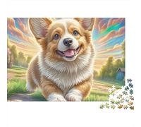 Welsh Corgi Jigsaw Puzzles for Adults 1000 Piecese Letter on Back Lively Pet No Dust, Home Decor Birthday Party Gift Toy for Men Women Olders Seniors 70x50cm/1000pcs