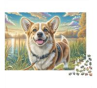 Welsh Corgi Jigsaw Puzzles for Adults 1000 Piecese Letter on Back Lively Pet No Dust, Home Decor Birthday Party Gift Toy for Men Women Olders Seniors 52x38cm/1000pcs