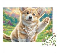 Welsh Corgi Jigsaw Puzzles for Adults 1000 Piecese Letter on Back Lively Pet No Dust, Home Decor Birthday Party Gift Toy for Men Women Olders Seniors 52x38cm/1000pcs