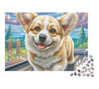 Welsh Corgi Jigsaw Puzzles for Adults 1000 Piecese Letter on Back Lively Pet No Dust, Home Decor Birthday Party Gift Toy for Men Women Olders Seniors 52x38cm/1000pcs