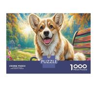 Welsh Corgi Jigsaw Puzzles for Adults Gifts 1000 Pieces Fun Challenging Home Decoration Brainteasing Cute Pet Dog Jigsaw Puzzle for Women Men Adult 70x50cm/1000pcs