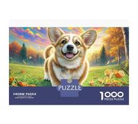 Welsh Corgi Jigsaw Puzzles Perky Corgi Under Vivid Sky 1000 Pcs 100% Recycled Cardboard Gifts for Men Women Birthdays & Gifts 38x26cm/1000pcs