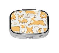 Welsh Corgi,Meta Pill Box 2 Compartment Medicine Case,Portable Organizer