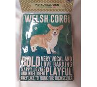 Welsh Corgi metal wall sign, Approx 20.5x15.5cms