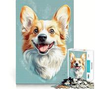 Welsh Corgi Portrait 1000 Pieces Puzzles for Teenagers Mind Boost Fun High Accuracy Cutting Craft Calming Mental Break Activity (50x75cm)