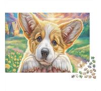 Welsh Corgi Puzzle Corgi Close-up at Camera Adult Jigsaws Fun Present & Activity for Home for Adults 70x50cm/1000pcs
