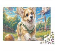 Welsh Corgi Puzzle for Adults Corgi Running on Country Path Puzzle Fun And Challenging Family Game Gifts for Women, Gifts for Men 52x38cm/1000pcs