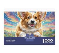 Welsh Corgi Puzzles Corgi in Vibrant Sky 1000 Piece For Adults & Kids Brain Development Fun Present & Activity for Home 70x50cm/1000pcs