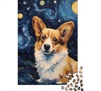 Welsh Corgi Van Gogh 1000 Piece Jigsaw Puzzle, 52x38cm/1000pcs, for Adults, Quiet Home Activity, Evening Leisure And Quiet Weekends